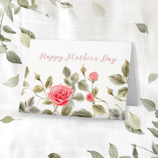 Roses roses Vintages carte de fête des mères