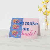 Roses roses Vous Me Faites Smile Citation Carte An (Fleur jaune)