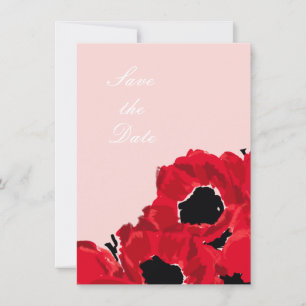 Roses rouges abstraites et faire-part de sauvegard