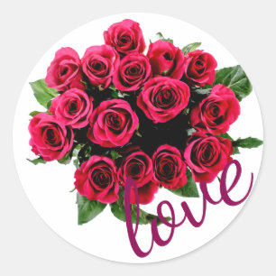 Roses rouges, Amour sur Stickers Mariage blanc