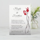 Roses rouges argentés des invitations | de mariage (Debout devant)