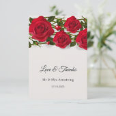 Roses rouges avec coeur Mariage Merci (Debout devant)
