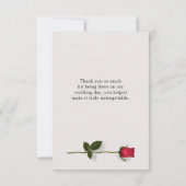 Roses rouges avec coeur Mariage Merci (Dos)