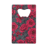 Roses rouges avec feuilles gris sur noir (Dos)