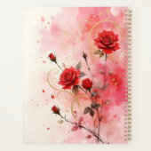 Roses Rouges avec Fleurons Dorés Style Aquarelle (Dos)