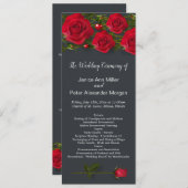 Roses rouges avec le coeur sur le programme de mar (Devant / Derrière)