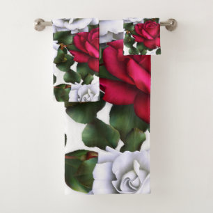 Roses Rouges & Blanches Shabby Chic Rustique Glamo