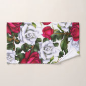 Roses Rouges & Blanches Shabby Chic Rustique Glamo (Serviette à main)