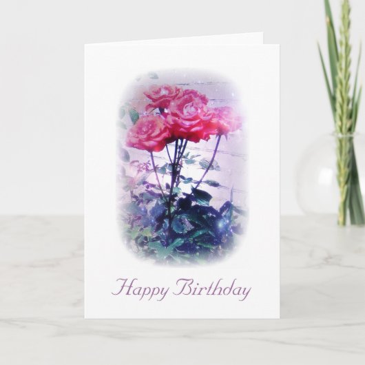 Roses rouges - carte de joyeux anniversaire (Devant)