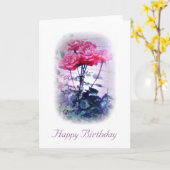 Roses rouges - carte de joyeux anniversaire (Fleur jaune)