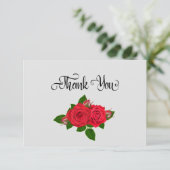 Roses rouges Carte de remerciements simple (Debout devant)