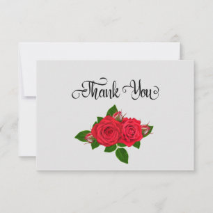 Roses rouges Carte de remerciements simple