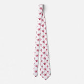 Roses rouges chic motif floral sur cravate blanche (Dos)