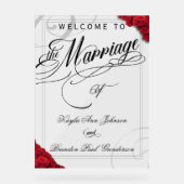 Roses rouges classiques Mariage Floral Bienvenue (Recto)