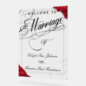 Roses rouges classiques Mariage Floral Bienvenue (Angle)