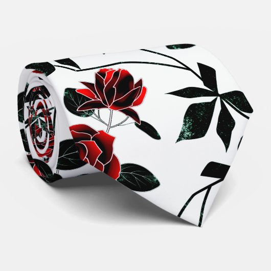 Roses rouges. Cravate (Roulé)