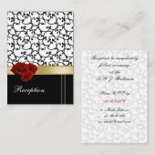 roses rouges damas Cartes de réception (Devant / Derrière)