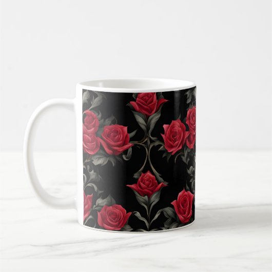 Roses rouges de Goth sur le noir #2 Mug (Gauche)