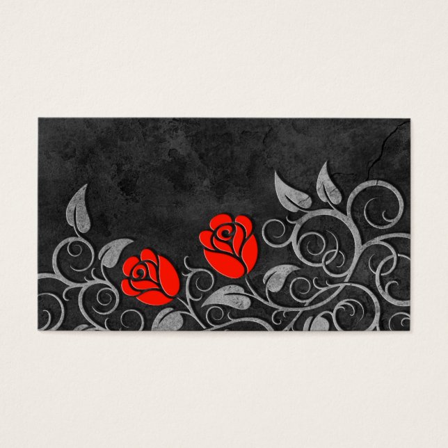 Roses rouges en pierre foncée (Devant)