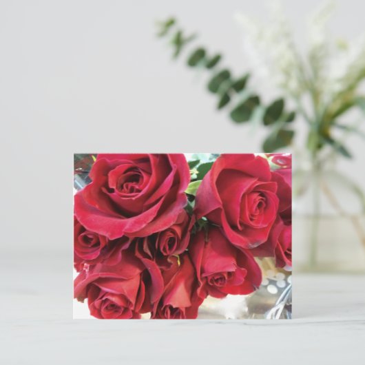 Roses rouges Enregistrer la carte postale Date (Debout devant)