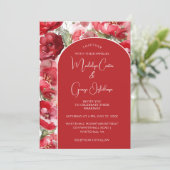 Roses rouges et bleus en Faire-part de mariage (Debout devant)