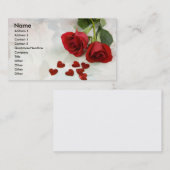 ROSES ROUGES ET CARTES DE PROFIL DE COEURS (Devant / Derrière)