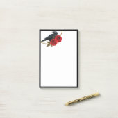 Roses rouges et corbeaux Notes post-it (Sur un bureau)