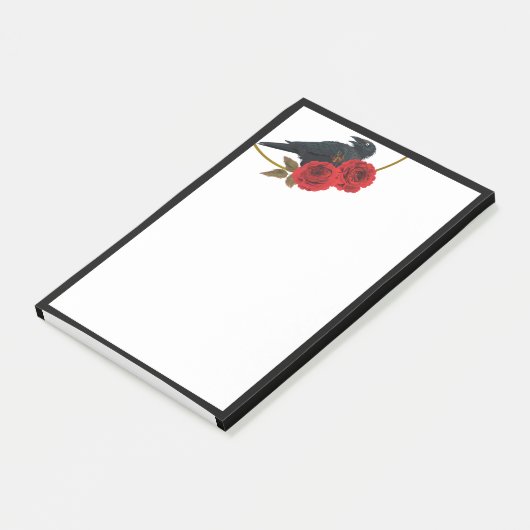 Roses rouges et corbeaux Notes post-it (Incliné)