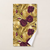 Roses rouges et dorées (Serviette à main)