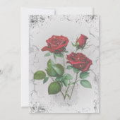 Roses rouges et Faire-part de mariage texturée (Dos)