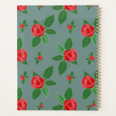 Roses rouges et Feuille_ Motif floral Script (Dos)