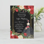 Roses rouges et noirs Mis Quince Invitation (Debout devant)