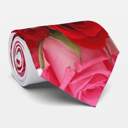 Roses rouges et roses Cravate (Roulé)