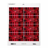 Roses rouges étiquettes de Noël (Feuille entière)