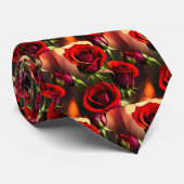 Roses rouges étonnantes cravate officielle (Roulé)
