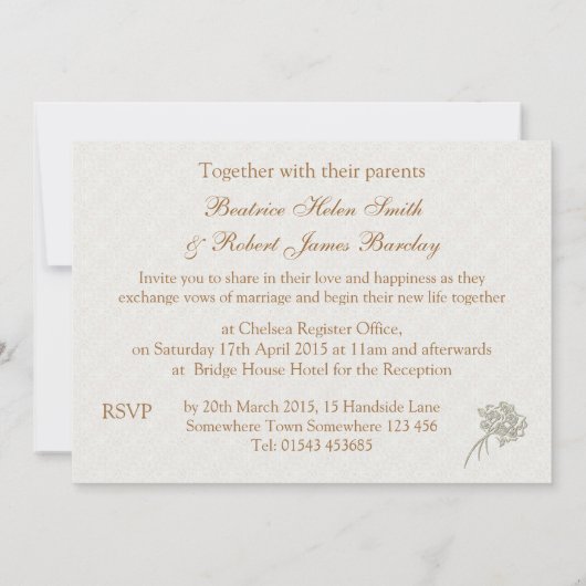 Roses rouges Faire-part de mariage (Dos)