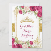 Roses rouges Fleurs or Quinceanera Invitation (Dos)