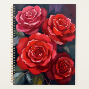 Roses rouges fleurs peintes à l'aquarelle florale