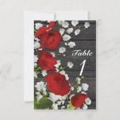 Roses Rouges & Gypsophile sur un Numéro de Table e (Dos)