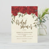 roses rouges invitation à la douche nuptiale fleur (Debout devant)