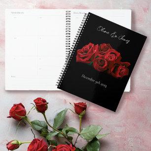 Roses rouges Mariage noir blanc