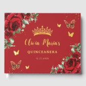 Roses rouges papillon Quinceanera anniversaire des (Recto)
