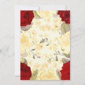 Roses rouges peintes Faire-part de mariage (Dos)