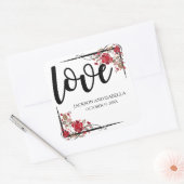 Roses rouges personnalisées et Stickers mariage d' (Enveloppe)
