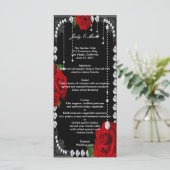 Roses Rouges Romantiques Et Diamants Menu Mariage (Debout devant)