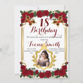Roses Rouges Romantiques Floral Anniversaire Carte (Devant)
