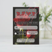 Roses Rouges Romantiques Invitation de Mariage d'A (Debout devant)