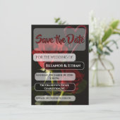 Roses Rouges Romantiques Invitation de Mariage d'A (Debout devant)