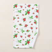 Roses Rouges Romantiques Motif Floral Bain Rétro T (Serviette à main)