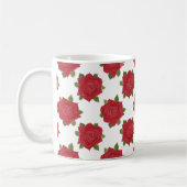 Roses rouges romantiques Mug de café personnalisé (Gauche)